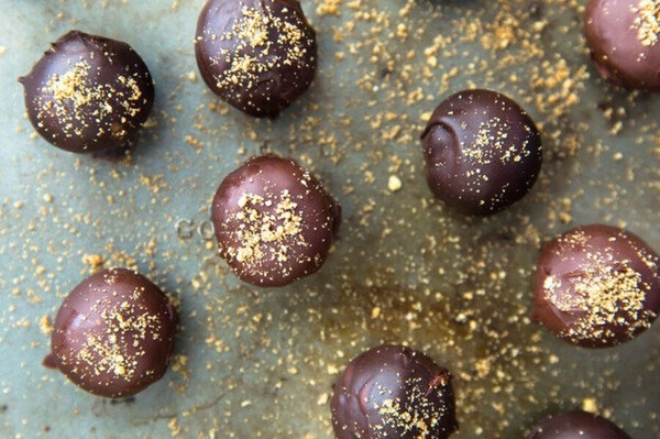 truffes au chocolat fourrées à la citrouille